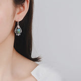 Vintage Water Drop Turquoise Tai Silver Drop Earrings