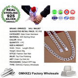 European Man Party Wedding Gift Wide Silver Alloy 925 Chain Necklace