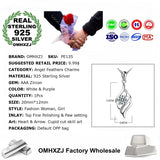 Zircon 925 Silver Pendant Angel Feathers Gift