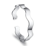 Boho Woman Child Couple Water Ripples 925 Sterling Silver Bracelet Bangle