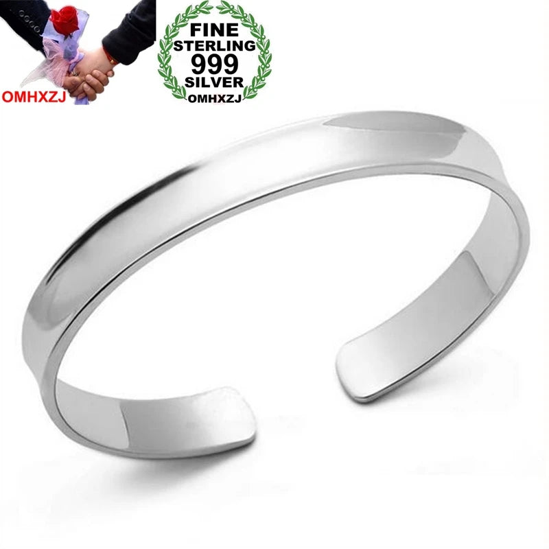 Concave 999 Silver Bracelet Bangle Open Adjustable SZ81