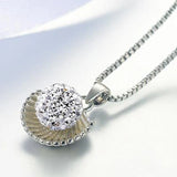 OL Woman Scallops Drill Zircon 925 Silver Pendant PE159