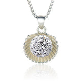 OL Woman Scallops Drill Zircon 925 Silver Pendant PE159