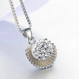 OL Woman Scallops Drill Zircon 925 Silver Pendant PE159