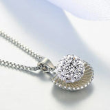 OL Woman Scallops Drill Zircon 925 Silver Pendant PE159