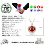 925 Sterling Silver Pendant Charms PE158 Natural Agate