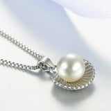 Scallops Shell Pearl Punk 925 Silver Pendant PE154