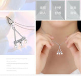 Classic Fan OL Woman ABS Shell Pearl 925 Sterling Silver Pendant Charms PE151