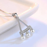 Classic Fan OL Woman ABS Shell Pearl 925 Sterling Silver Pendant Charms PE151