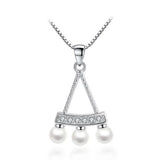 Classic Fan OL Woman ABS Shell Pearl 925 Sterling Silver Pendant Charms PE151