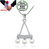 Classic Fan OL Woman ABS Shell Pearl 925 Sterling Silver Pendant Charms PE151