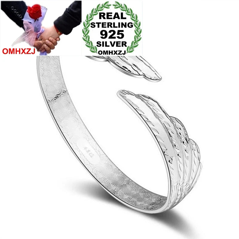 Ethnic Gift Phoenix Feather 925 Sterling Silver Bracelet Bangle SZ67