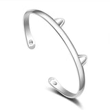 Child Cat Ears Silver Bracelet Bangle SZ65