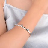 Child Cat Ears Silver Bracelet Bangle SZ65