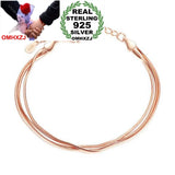 Sterling Silver Snake Bone Chain Bracelet SZ87