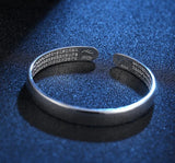 Heart Sutra 999 Silver Bangle Bracelet SZ64