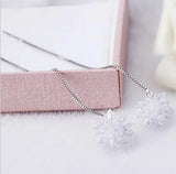 Kpop 925 Sterling Silver Tassel Pendant Drop Long Ear Line Earrings