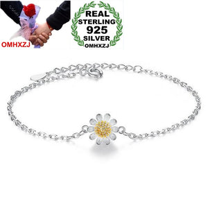 Sunflower Daisy 925 Sterling Silver Bracelet SZ124