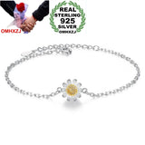Sunflower Daisy 925 Sterling Silver Bracelet SZ124