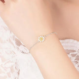Sunflower Daisy 925 Sterling Silver Bracelet SZ124