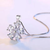 Sweet Pear Flower Zircon 925 Sterling Silver Pendant