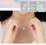 Sweet Pear Flower Zircon 925 Sterling Silver Pendant