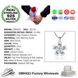 Sweet Pear Flower Zircon 925 Sterling Silver Pendant