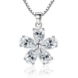 Sweet Pear Flower Zircon 925 Sterling Silver Pendant