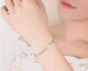 Purple Zircon 925 Silver Bracelet Bangle SZ106