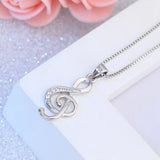 Treble Clef Note Zircon 925 Silver Pendant PE115