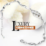 Vintage Zircon Heart 925 Sterling Silver Bracelet