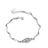 Vintage Zircon Heart 925 Sterling Silver Bracelet