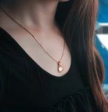Platinum Sterling Silver Rose Round Short Necklace
