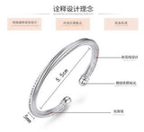 925 Silver Twisted Car Flower Line Bracelet Bangle SZ60