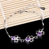 Purple Zircon 925 Silver Bracelet Bangle SZ117
