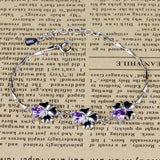 Purple Zircon 925 Silver Bracelet Bangle SZ117