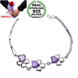 Purple Zircon 925 Silver Bracelet Bangle SZ117