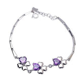 Purple Zircon 925 Silver Bracelet Bangle SZ117