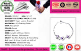 Purple Zircon 925 Silver Bracelet Bangle SZ117