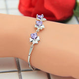 Purple Zircon 925 Silver Bracelet Bangle SZ117