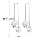925 Sterling Silver Tassel Long Ear Line Earrings YS149