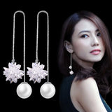 925 Sterling Silver Tassel Long Ear Line Earrings YS149