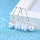 925 Sterling Silver Tassel Long Ear Line Earrings YS149