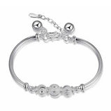 925 Sterling Silver Luck Beads Bells Bracelet