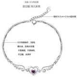 Amethyst 925 Silver Purple Angel Lover Gift Women Bracelet