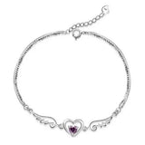 Amethyst 925 Silver Purple Angel Lover Gift Women Bracelet