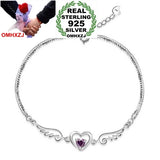 Amethyst 925 Silver Purple Angel Lover Gift Women Bracelet