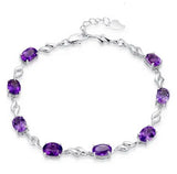 High Geometric Amethyst 925 Sterling Silver purple Gift Women Bracelets