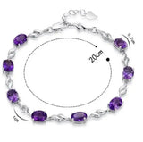 High Geometric Amethyst 925 Sterling Silver purple Gift Women Bracelets