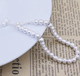 925 Silver High Round Frosted Bead Women Bracelet SZ45